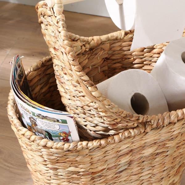 Panier de rangement pour papier toilette en jacinthe d'eau - H42 cm