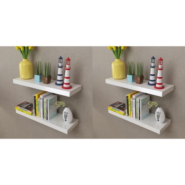 Vägghyllor 4 st 60 cm vit