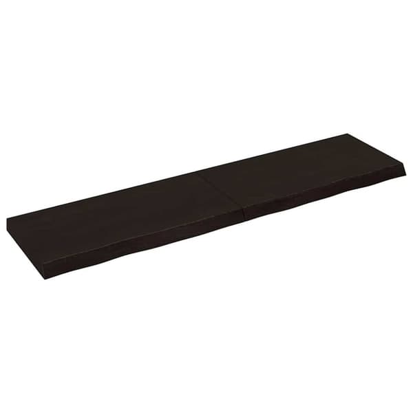 Vägghylla mörkbrun 160x40x(2-6) cm behandlad massiv ek