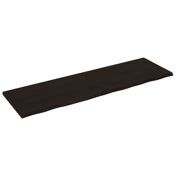 Vägghylla mörkbrun 200x60x(2-4) cm behandlad massiv ek