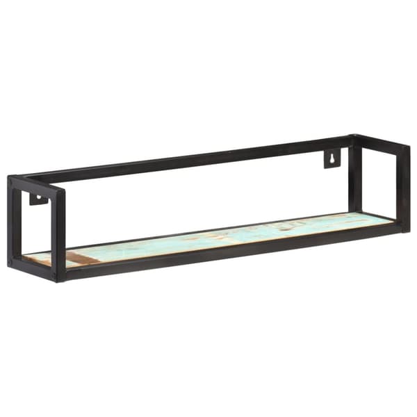 Vägghyllor 2 st 80 cm massivt återvunnet trä
