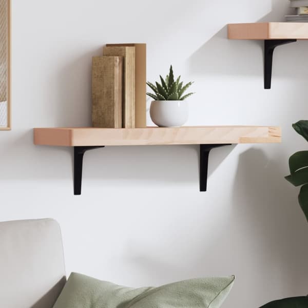 Vägghylla 60x20x4 cm massivt bokträ