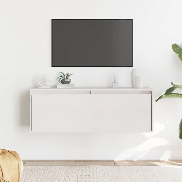 Väggskåp vit 100x30x35 cm massiv furu