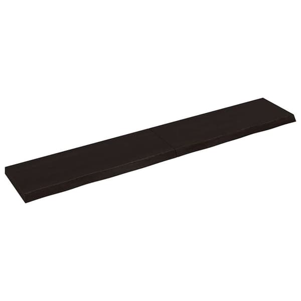 Vägghylla mörkbrun 220x40x(2-6) cm behandlad massiv ek
