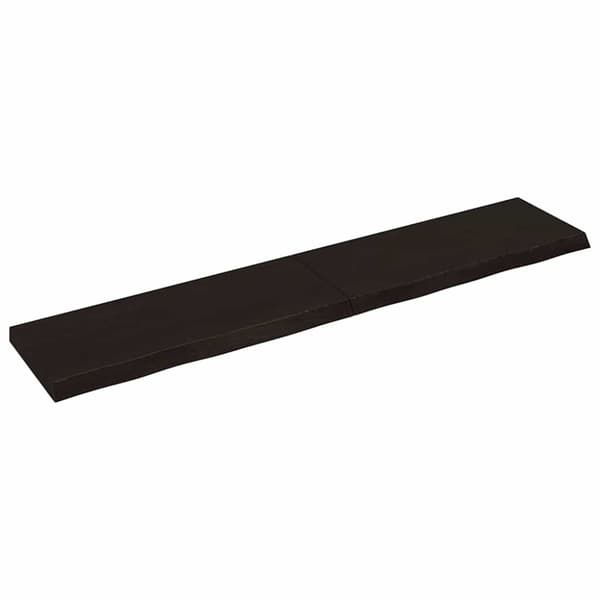 Vägghylla mörkbrun 200x40x(2-6) cm behandlad massiv ek