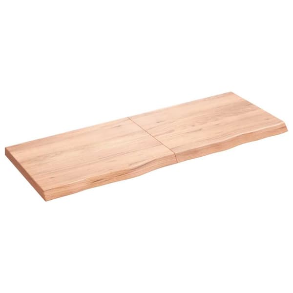Vägghylla ljusbrun 160x60x(2-6) cm behandlad massiv ek