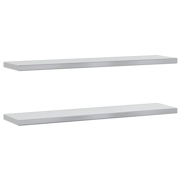 Vägghyllor 2 st 100x23,5x3 cm silver rostfritt stål