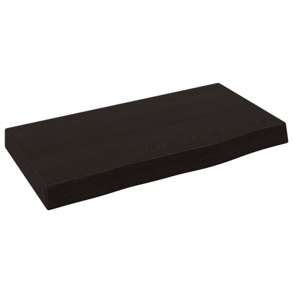 Vägghylla mörkbrun 40x20x4 cm behandlad massiv ek