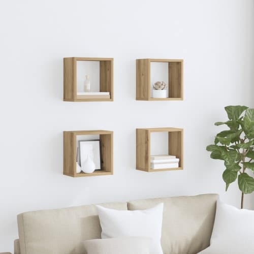 Vägghyllor Hantverksmässig ek MDF med faner 26 x 15 x 26 cm