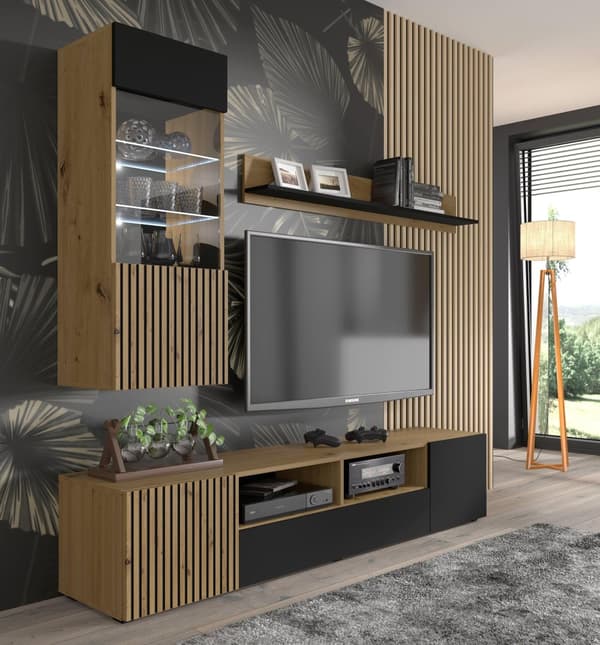 FURNLUX SEINÄKAAPPI AURIS BEIGE & MUSTA 45CM