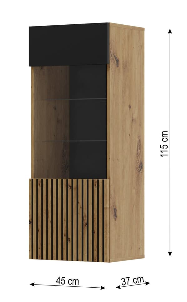 FURNLUX SEINÄKAAPPI AURIS BEIGE & MUSTA 45CM