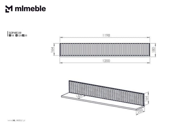 FURNLUX VÆGHYLDE SOPHIE BEIGE 120CM