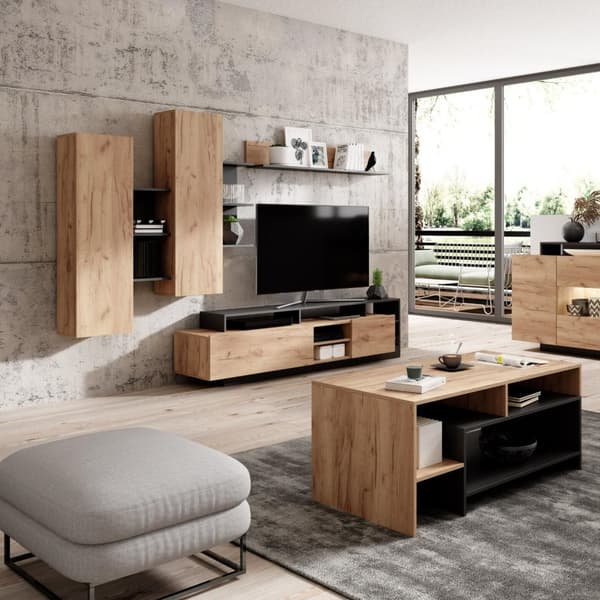 FURNLUX SEINÄKAAPPI ALVA BEIGE & GRAFIITTI 260CM