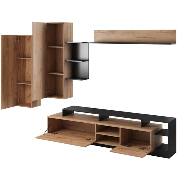 FURNLUX SEINÄKAAPPI ALVA BEIGE & GRAFIITTI 260CM