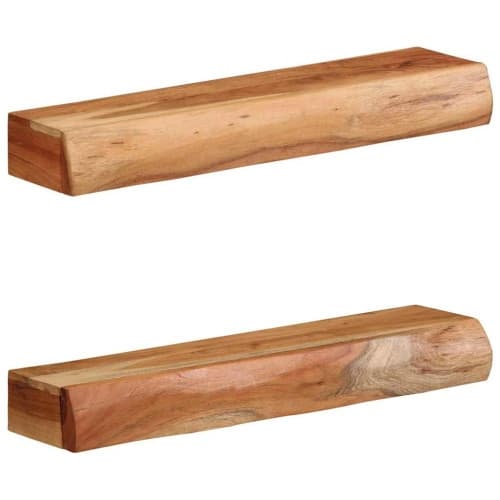 Vägghyllor 2 st 60x17x8 cm massivt trä akacia