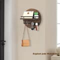 Miniatyrbillede 5 af 7: Moorle vægmonteret nøgleholder i træ med opbevaringsbakke og kroge, perfekt til entre, gang, soveværelse og kontor