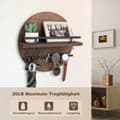 Miniatyrbillede 2 af 7: Moorle vægmonteret nøgleholder i træ med opbevaringsbakke og kroge, perfekt til entre, gang, soveværelse og kontor