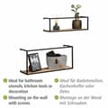 Miniatyrbild 3 av 5: WENKO GEO vägghylla | Set med 2 designerhyllor | Tillverkad av furu och stål | L: 55 och 50 cm