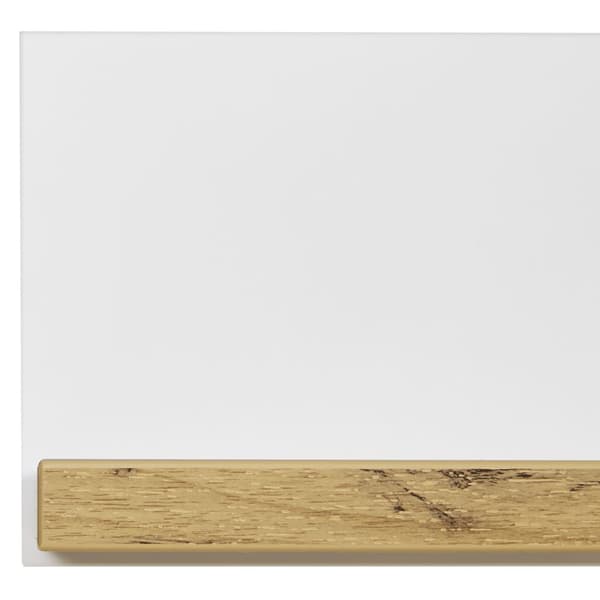 Seinähylly, 115x16x21.5 cm, Valkoinen ja Luonnollinen