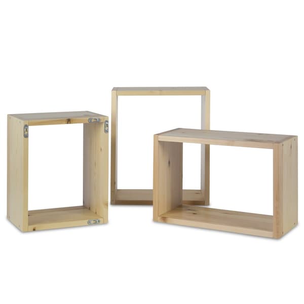 Hängande Hylluppsättning, 37x43,5 cm, 43,5x30 cm, 30x36,5 cm, Natur