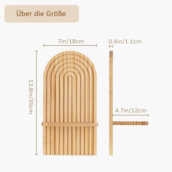 Lollanda 2-pack vägghyllor i bohemisk stil – trähyllor med expanderbultar, passar vardagsrum, sovrum och kök