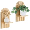 Miniatyrbild 1 av 8: Lollanda 2-pack vägghyllor i bohemisk stil – trähyllor med expanderbultar, passar vardagsrum, sovrum  och kök