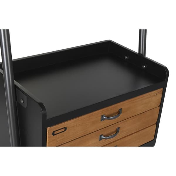 Bokhylla DKD Home Decor Gran Naturell Svart Metall 1 Hyllor (67 x 40 x 155 cm)