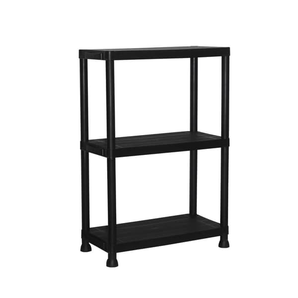Marbueno Hylla 3 Hyllor Plast Svart 61x31x91 cm Trädgård 10536