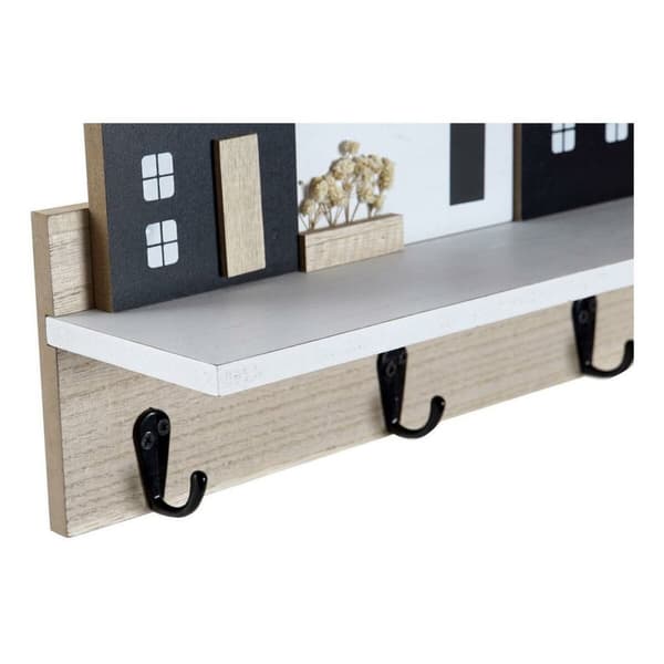 Hyllyt DKD Home Decor Takkiteline 39 x 9 x 27 cm Musta Ruskea Valkoinen Puu MDF