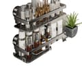 Miniatyrbillede 1 af 2: Badeværelseshylde, Væghængt, Dobbelt Niveau,2PCS Grå Rack
