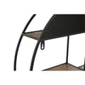 Miniatyrbillede 3 af 4: Hylder Home ESPRIT Sort Natur Metal Træ MDF 60 x 12 x 60 cm Væg