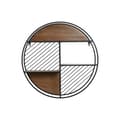 Miniatyrbillede 4 af 4: Hylder Home ESPRIT Sort Natur Metal Træ MDF 60 x 12 x 60 cm Væg