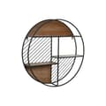Miniatyrbillede 1 af 4: Hylder Home ESPRIT Sort Natur Metal Træ MDF 60 x 12 x 60 cm Væg
