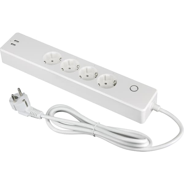Namron ZigBee skjøteledning 4-veis + 2 USB