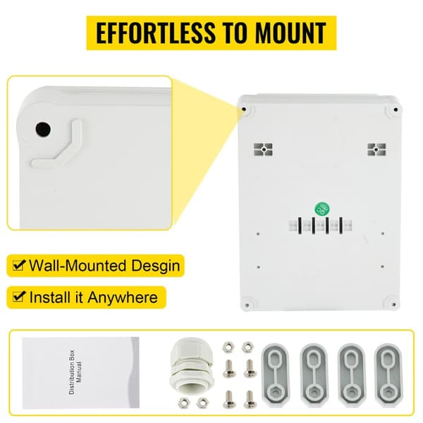 16A 230V/400V väggströmfördelare med 3st Schuko-uttag och 2st CEE-uttag, säker att använda, lätt att installera, bred applikation