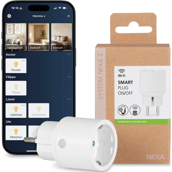 Nexa WiFi/433 Plug-in mottaker. På/Av 2300W