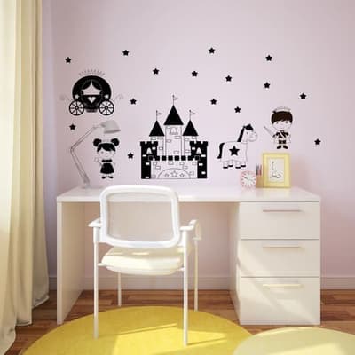Prinsesse med slot - wallstickers