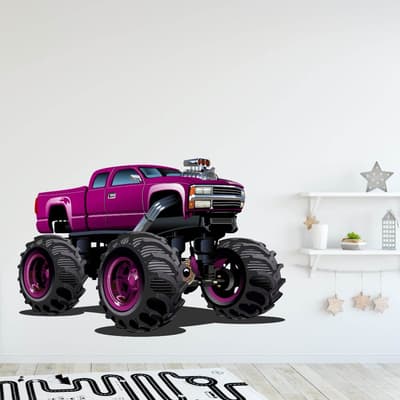Monstertruck i lila - Wallstickers