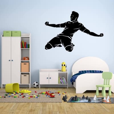 Jublende fodboldspiller wallstickers - wallstickers