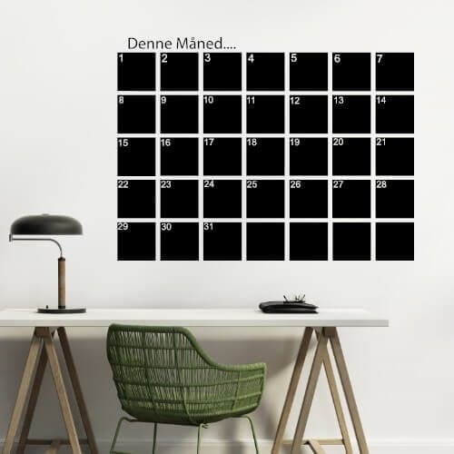 Måned kalender - inkl tusch - wallstickers