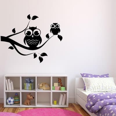 Gren med ugler - wallstickers