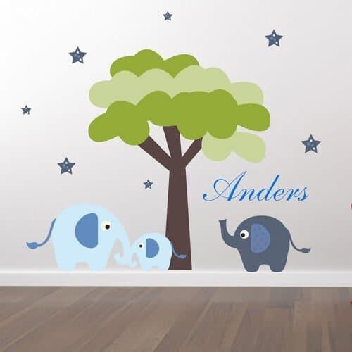 Printet Baby træ med navn - wallstickers