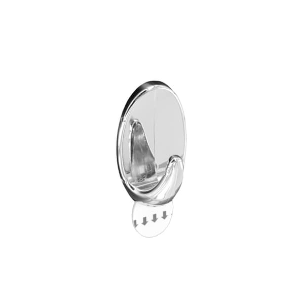 Securit Chrome Oval Removable Hooks (Pack of 4) Chrome 35mm x 25mm