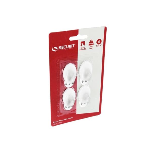 Securit Oval Removable Hooks (Pack of 4)