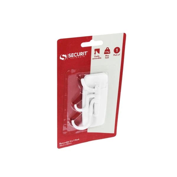 Securit 3 i 1 fastsättningskrok White One Size