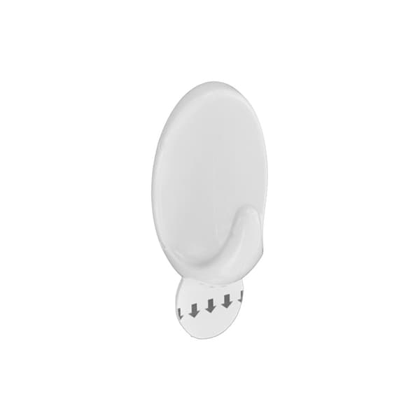 Securit Oval Removable Hooks (Pack of 2) White 70mm x 40mm