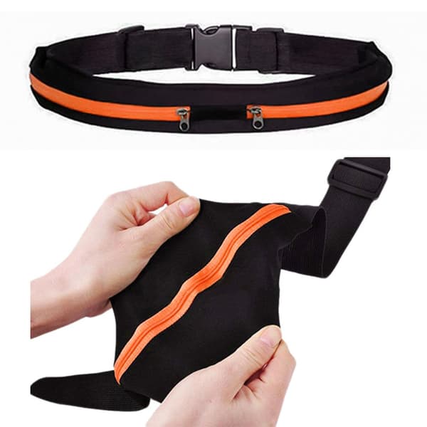 SportBelt with 2pcs Pockets for Wallet Keys Smartphone etc