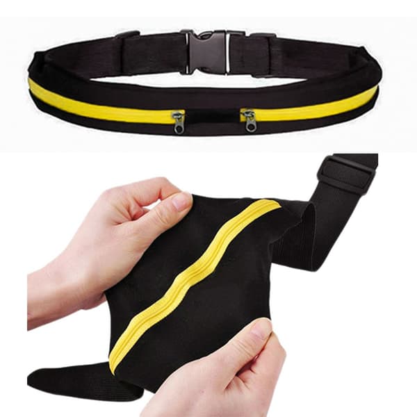 SportBelt with 2pcs Pockets for Wallet Keys Smartphone etc