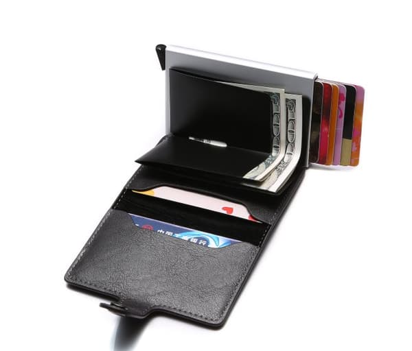 Fawn RFID Protection Wallet Kortin haltija 5kpl kortit (Aito nahka) -Kun Button