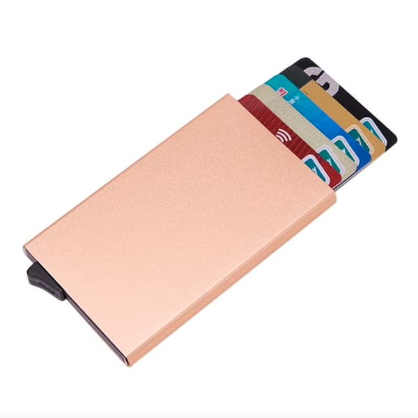 Pop-up kortholder - aluminiumsdeksel - (RFID-sikker)